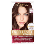 L’Oreal Paris Excellence Crème Permanent Hair Color Kit, 4AR Dark Chocolate Brown - 12 Pack