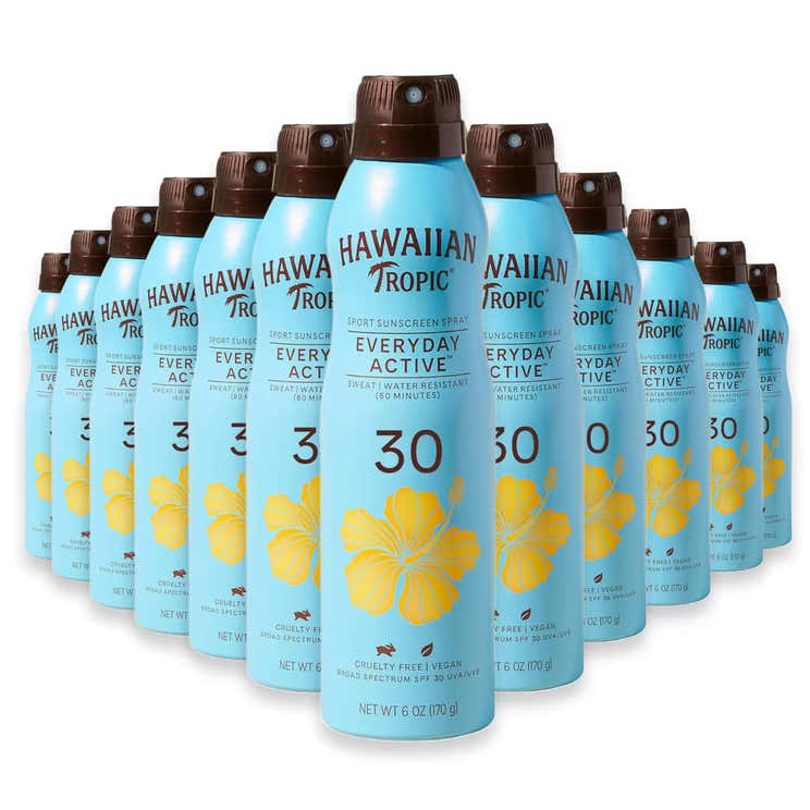 Hawaiian Tropic Island Sport Continuous Sunscreen Spray SPF 30 – 6 oz – 12 Pack | Hawaiian Tropic - Pre Order