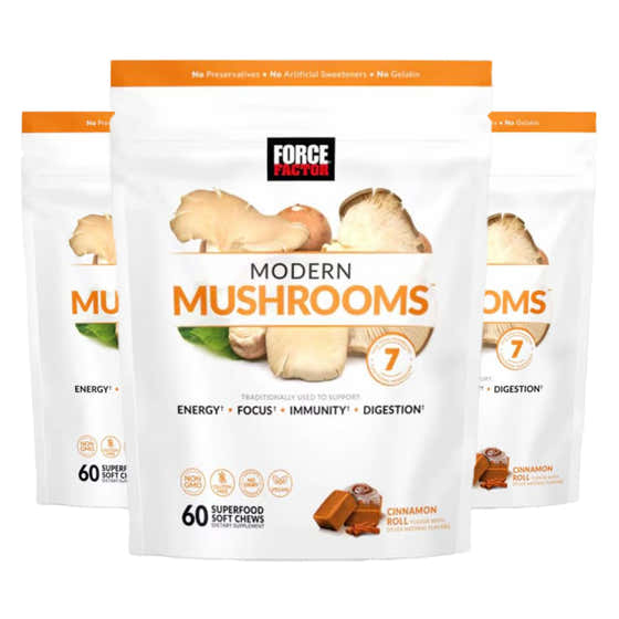Force Factor - Modern Mushrooms, Cinnamon Roll - 60 Soft Chews - 3 Pack | Force Factor - Nutrition Supplements Wholesale