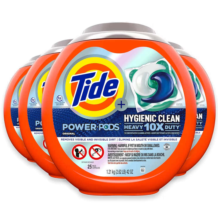 Tide Power PODS Hygienic Clean Heavy Duty Laundry Detergent Pacs – 25 Count XL – 4 Pack | Tide - Pre Order