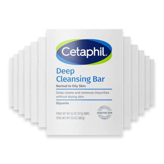 Cetaphil Antibacterial Sensitive Skin Cleansing Bar - 4.5 oz - 12 Pack | Cetaphil - cetaphil