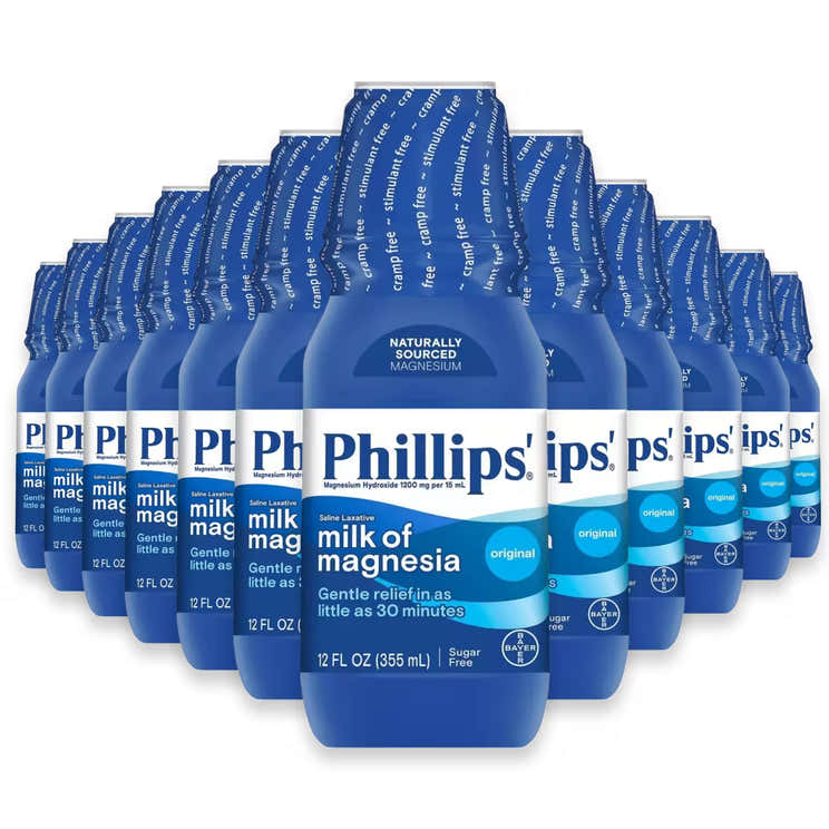 Phillips' Milk of Magnesia Liquid Laxative Original 12 oz – 12 Pack | Philips - Pre Order