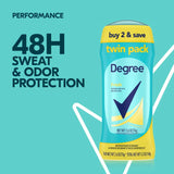 Degree - Women, Antiperspirant Deodorant, Fresh, Twin Pack - 5.2 Oz - 6 Pack