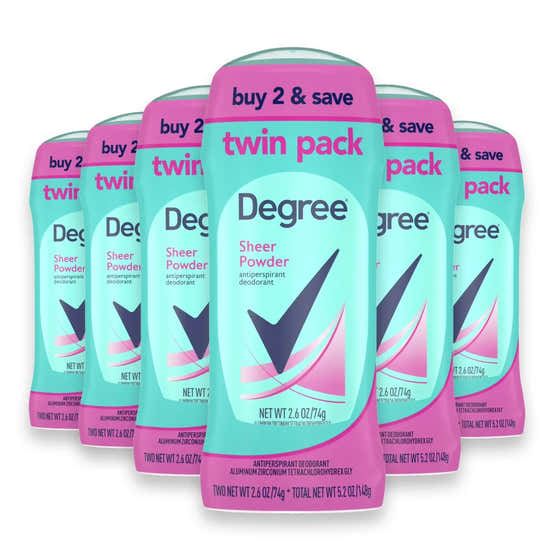 Degree - Women, Antiperspirant Deodorant, Sheer Powder, Twin Pack - 5.2 Oz - 6 Pack | Degree - Wholesale