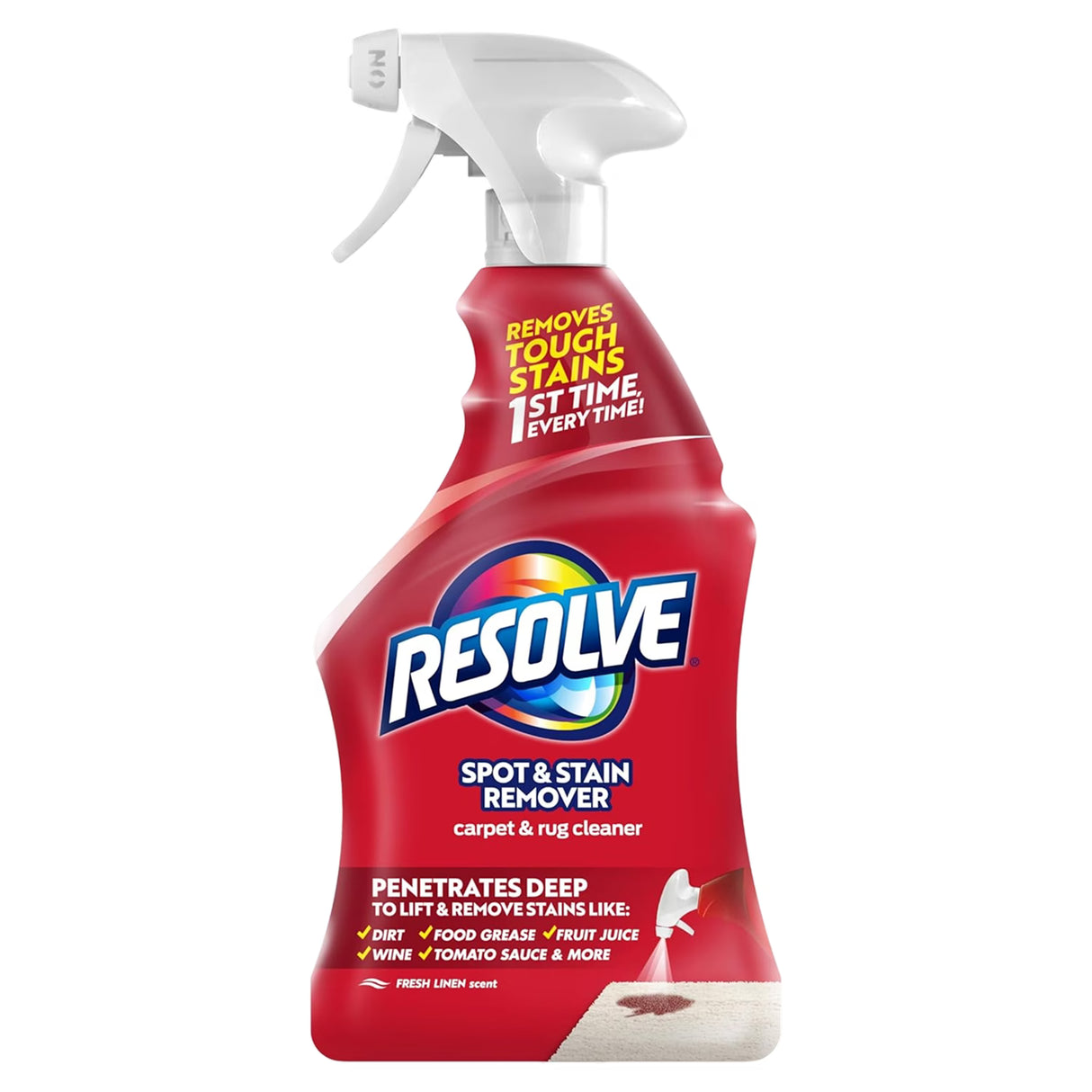 Resolve Carpet Cleaner Spot and Stain Remover Trigger Spray, 22 oz - 12 Pack