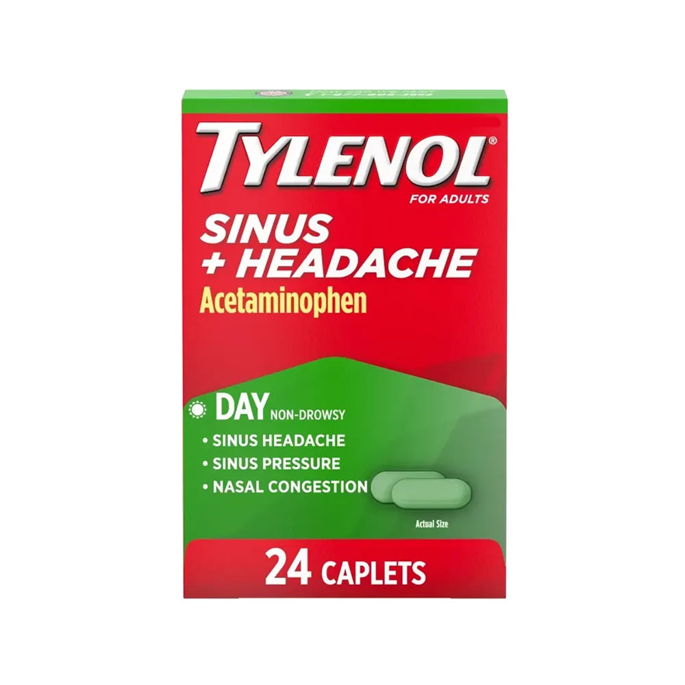 Tylenol - Acetaminophen Sinus + Headache Caplets - 24 Ct Each - 48 Pack