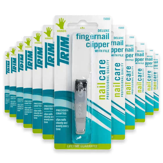 TRIM Deluxe Fingernail Nail Clipper with Triple Cut File - 1 Ct - 24 Pack | Trim - All products