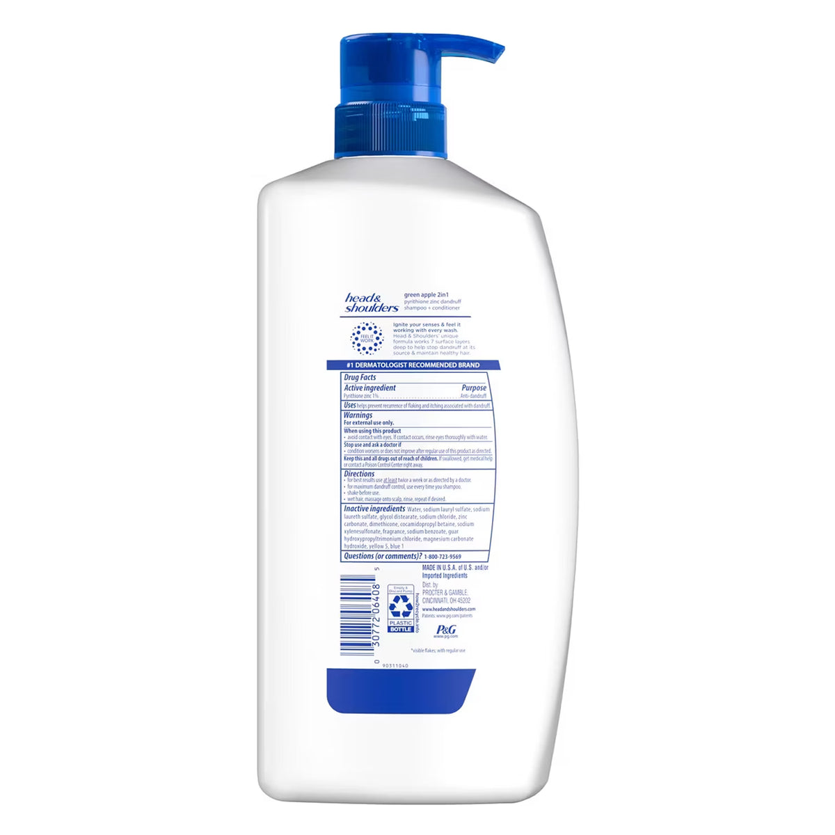 Head & Shoulders Green Apple 2-in-1 Dandruff Shampoo and Conditioner - 28.2 oz - 4 Pack