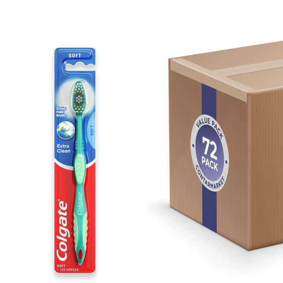 Colgate - Extra Clean Full Head Toothbrush, Variety Colors, Soft, 1 Ea - 72 Pack | Colgate - Colgate