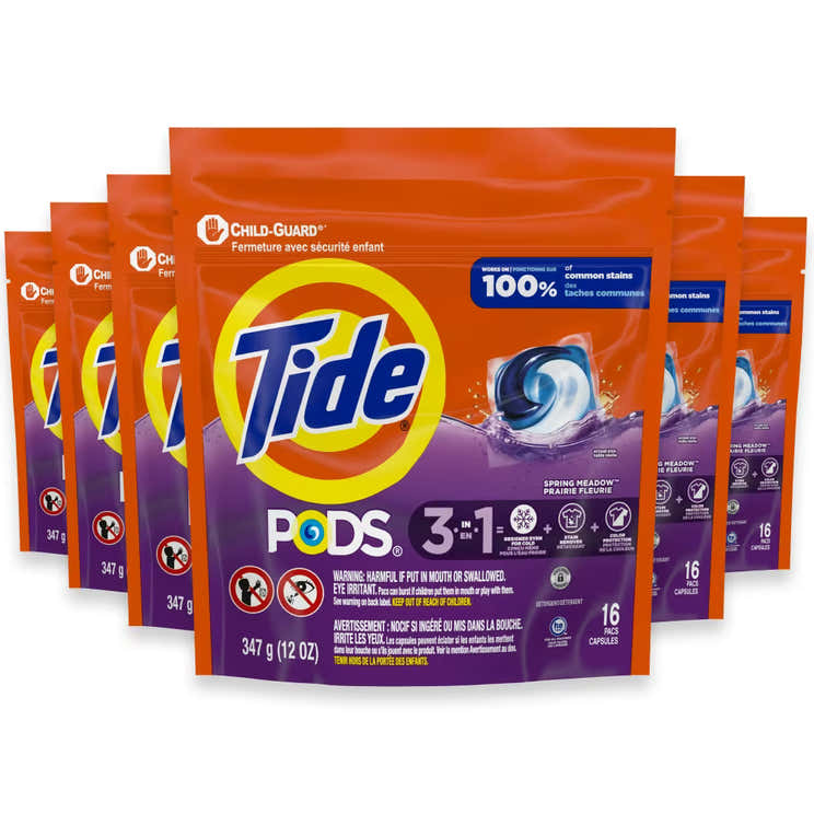 Tide PODS Laundry Detergent Pacs Spring Meadow – 16 Count – 6 Pack | Tide - Pre Order