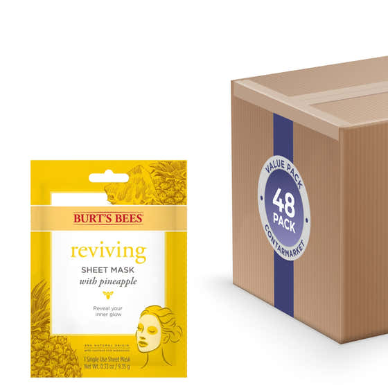 Burt’s Bees Reviving Sheet Mask – Single Use – 48 Pack | Burt's Bees - member5%