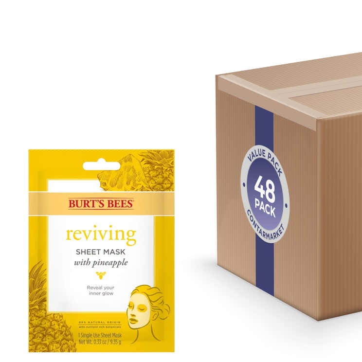 Burt’s Bees Reviving Sheet Mask – Single Use – 48 Pack | Burt's Bees - Pre Order