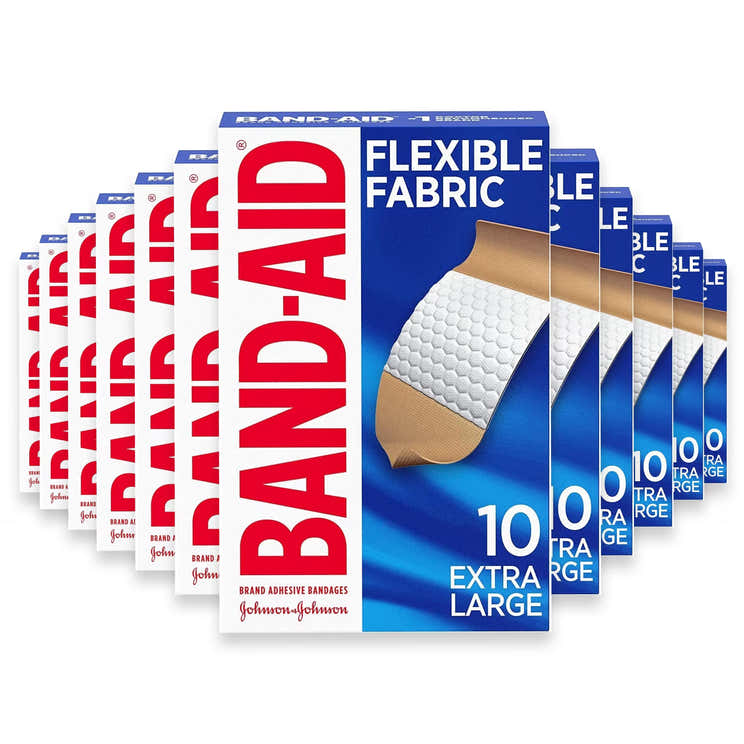 Band-Aid Flexible Fabric Extra Large Adhesive Bandages - 10 Ct - 24 Pack | Band-Aid - Pre Order