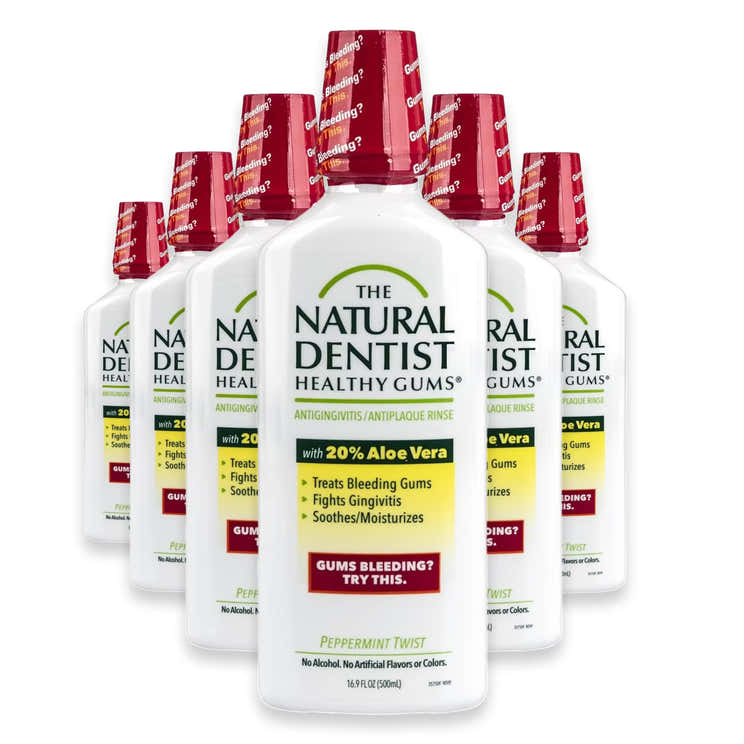 The Natural Dentist Healthy Gums Antigingivitis Rinse Peppermint, 16.9 oz – 6 Pack | The Natural Dentist - Pre Order