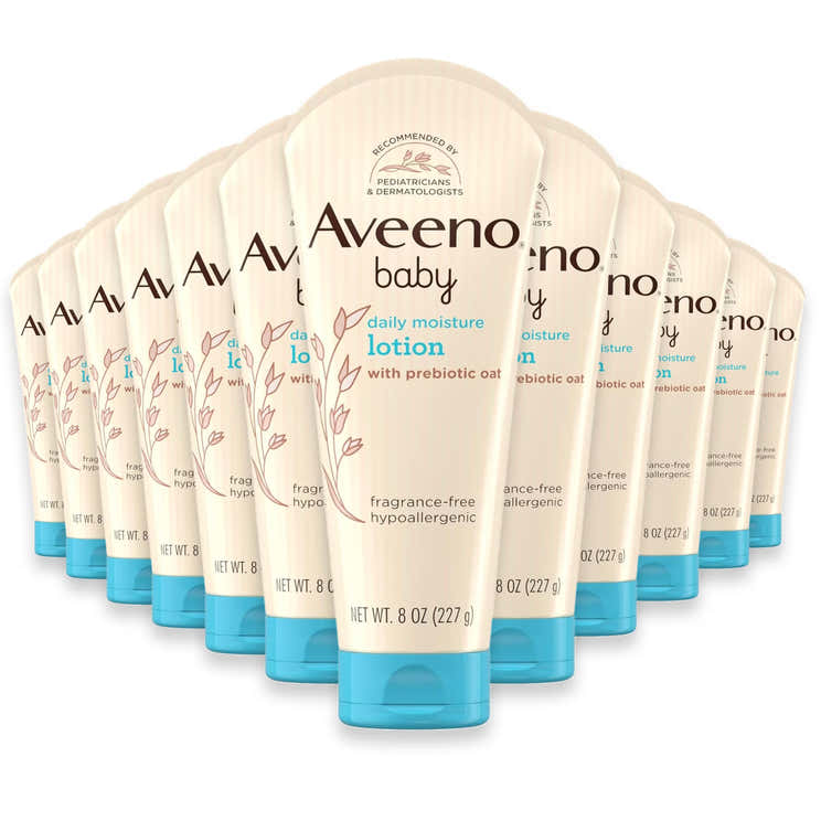 Aveeno Baby Daily Moisture Lotion Fragrance Free – 8 oz – 12 Pack | Aveeno - Pre Order