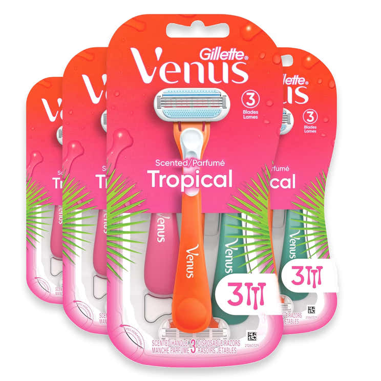 Gillette Venus Disposable Razors, Tropical - 3ct - 4 Pack | Gillette - Pre Order