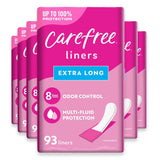 Carefree Acti-Fresh Extra Long Panty Liners - 93 Ct - 6 Pack