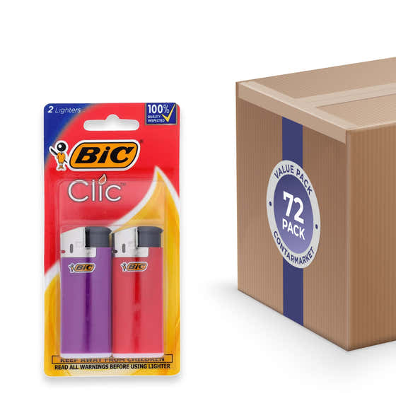 BIC Mini Clic Lighters – 2 Count – 72 Pack | Bic - Special Offers