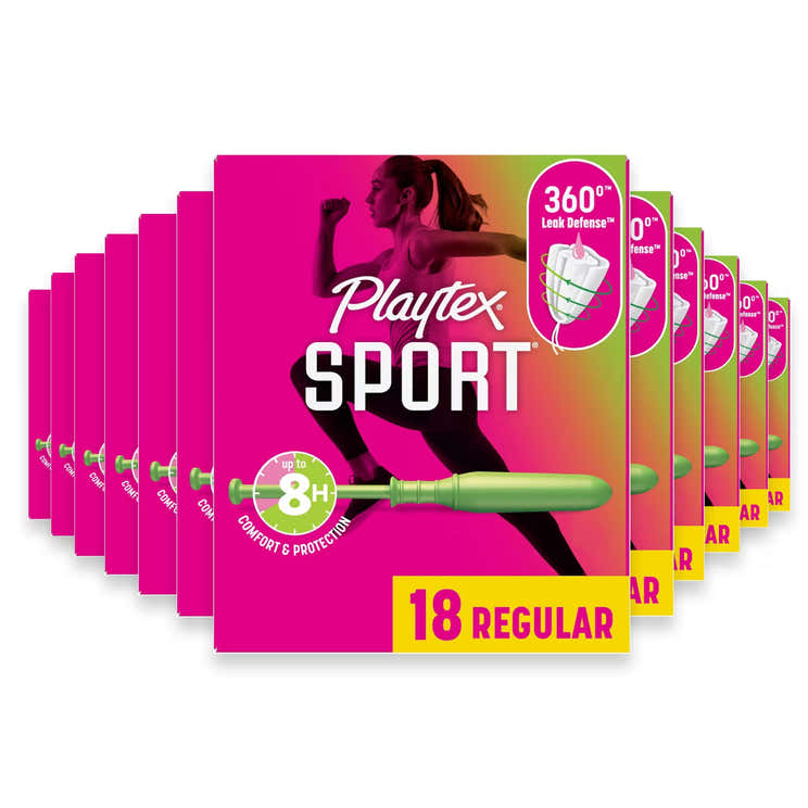 Playtex Sport Tampons Regular, Unscented  18 Ct - 12 Pack | Playtex - Pre Order