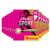 Playtex Sport Tampons Regular, Unscented  18 Ct - 12 Pack