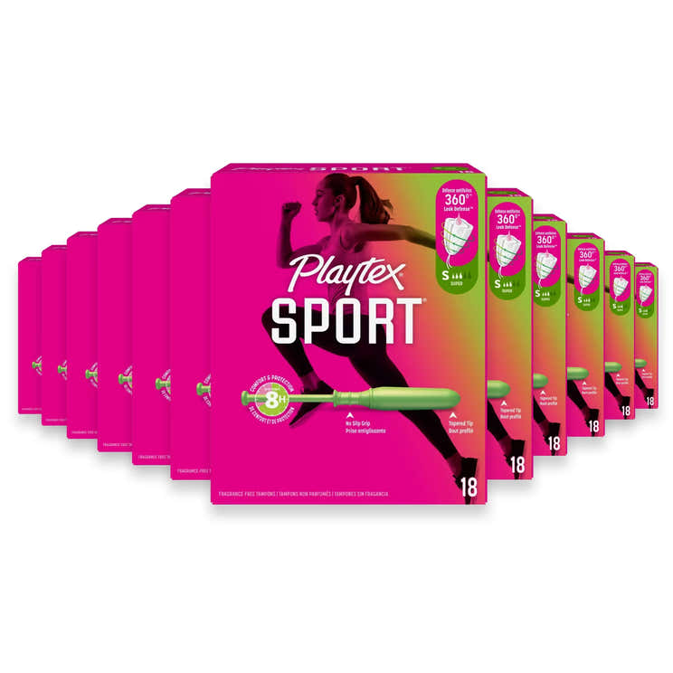 Playtex Sport Tampons Super, Unscented  18 Ct - 12 Pack | Playtex - Pre Order