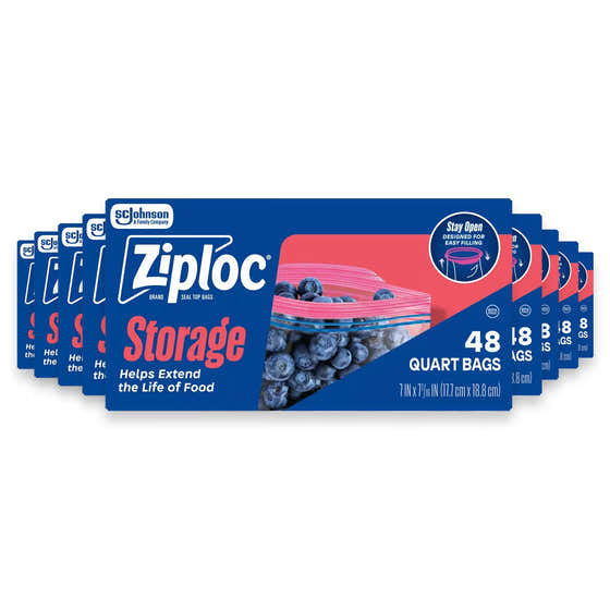 Ziploc Quart Storage Bags, 48ct - 9 Pack | Ziploc - Paper Products
