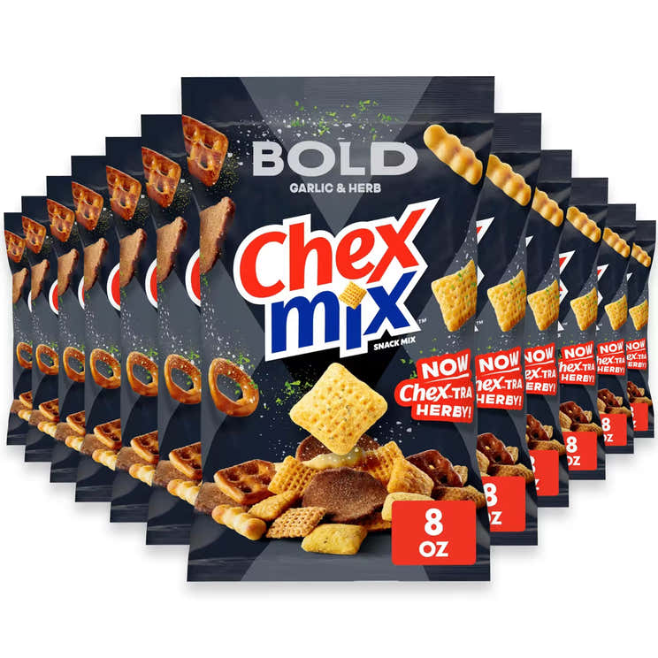 Chex Mix Bold Party Blend Garlic and Herb Snack Mix - 8 oz - 12 Pack | Chex Mix - Pre Order