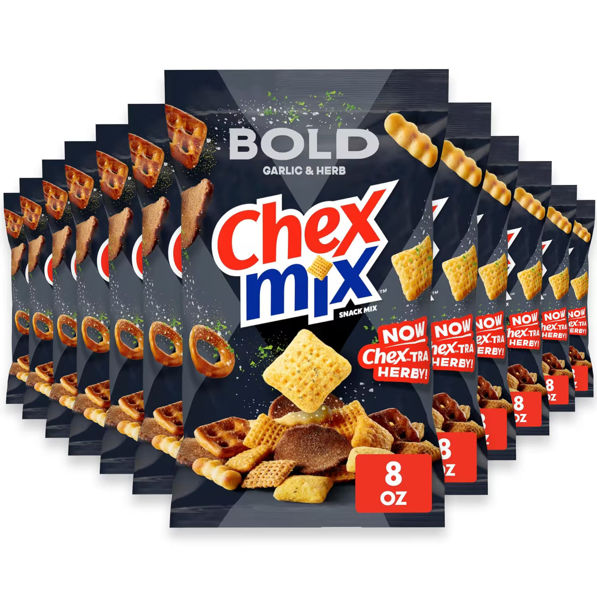 Chex Mix Bold Party Blend Garlic and Herb Snack Mix - 8 oz - 12 Pack