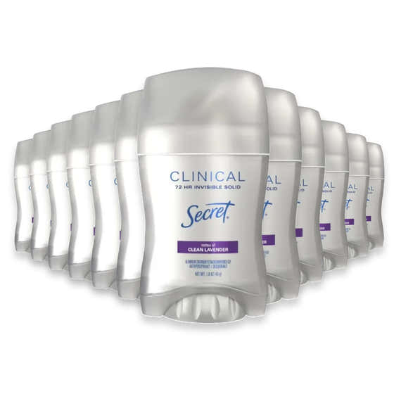 Secret Clinical Strength Invisible Solid, Lavender - 1.6 oz - 12 Pack | Secret - Secret