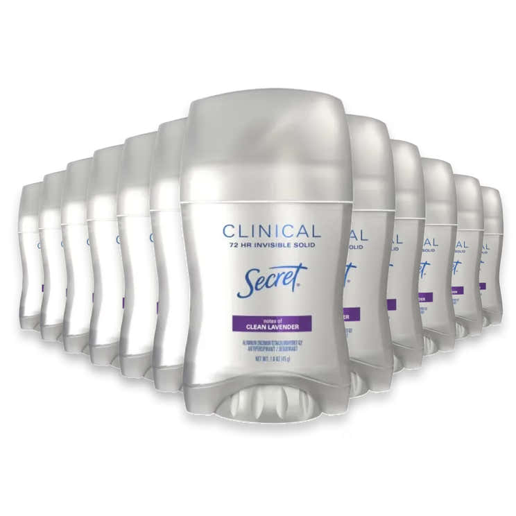 Secret Clinical Strength Invisible Solid, Lavender - 1.6 oz - 12 Pack | Secret - Pre Order
