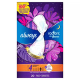 Always Radiant FlexFoam Overnight Pads with Wings, Scented, Size 4  20 Ct – 6 Pack