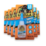 Gorilla - Super Glue, Dries Clear, White, Art & Stationery Adhesive - 0.53 Oz - 6 Pack