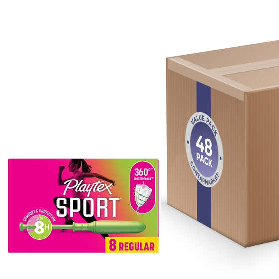 Playtex Sport Tampons Regular Absorbency Unscented – 8 Count – 48 Pack | Playtex - Feminine Care