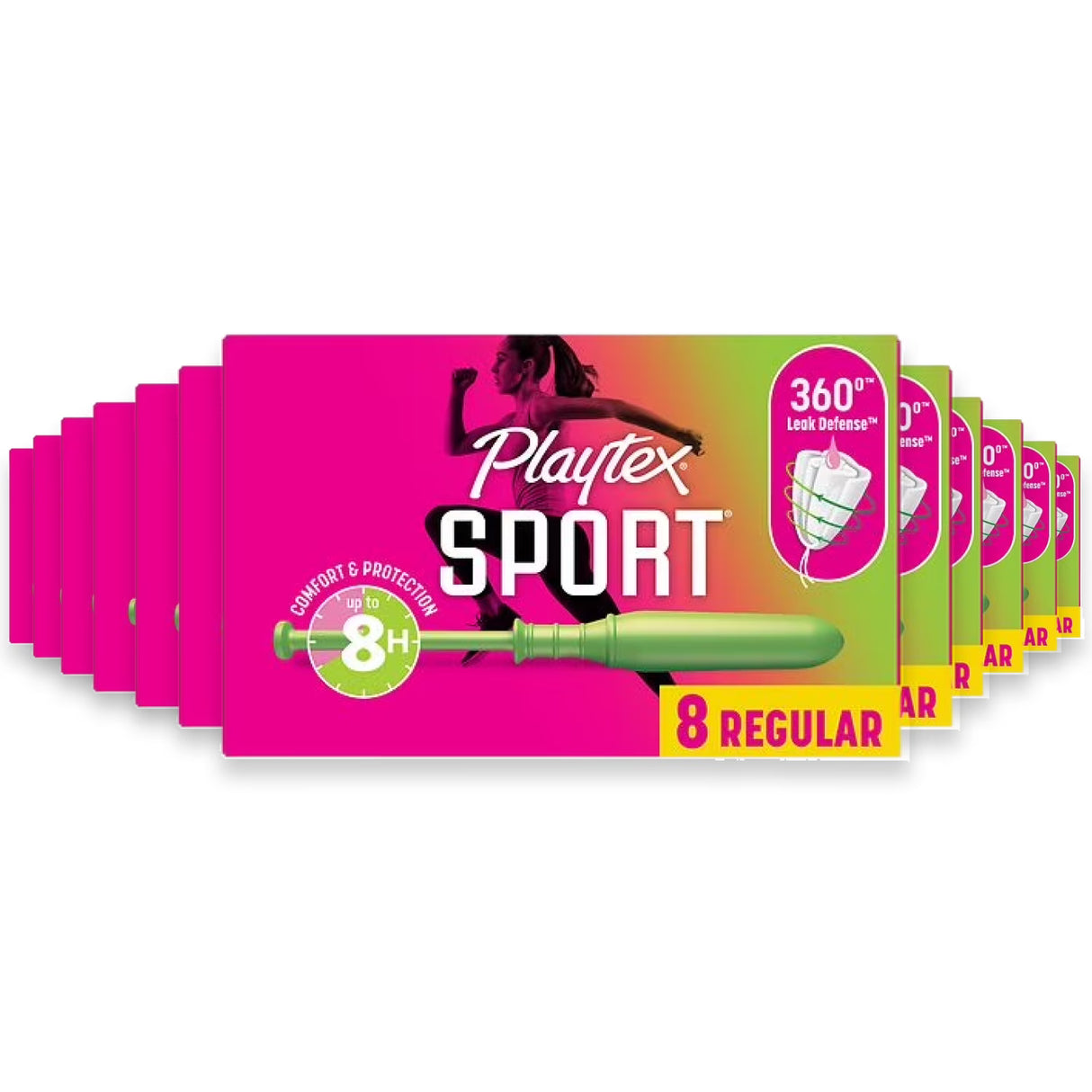 Playtex Sport Tampons Regular Absorbency Unscented – 8 Count – 48 Pack