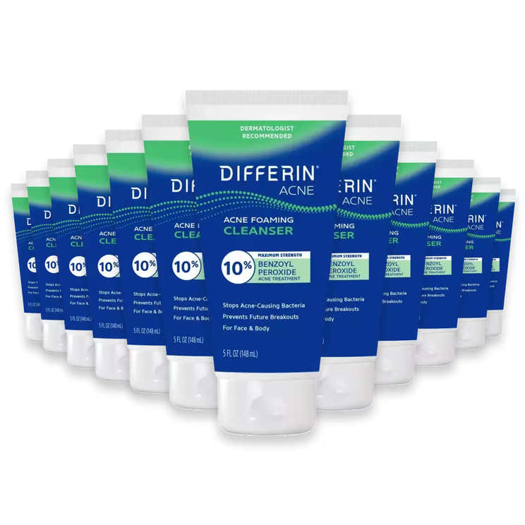 Differin Daily Deep Cleanser with Benzoyl Peroxide – 5 oz - 12 Pack | Differin - Pre Order