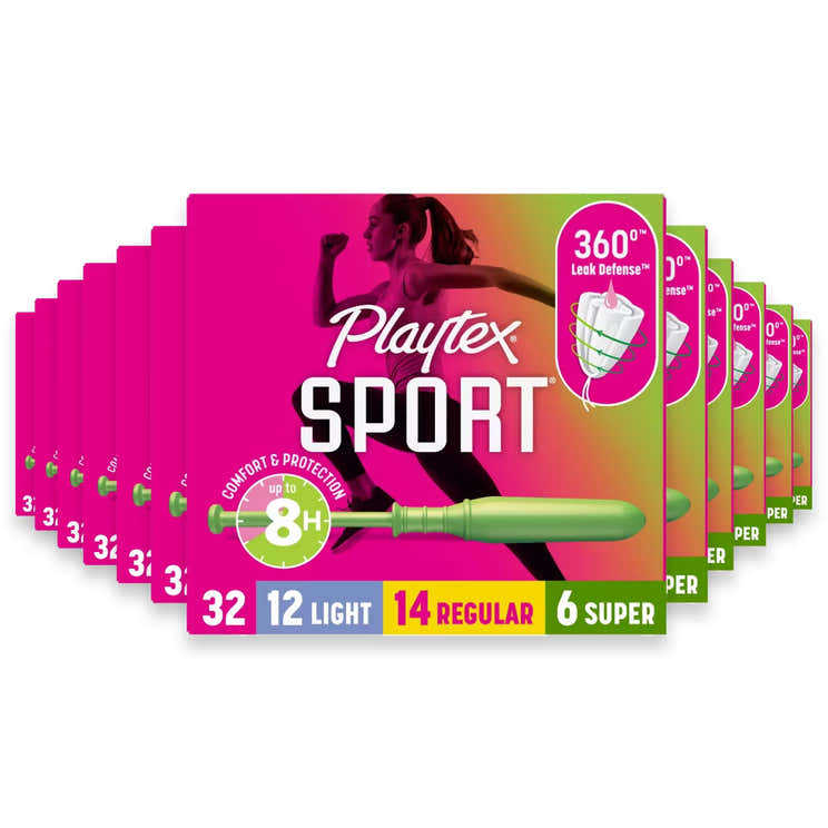 Playtex Sport Tampons Light/Regular/Super – 32 Count – 12 Pack | Playtex - Pre Order