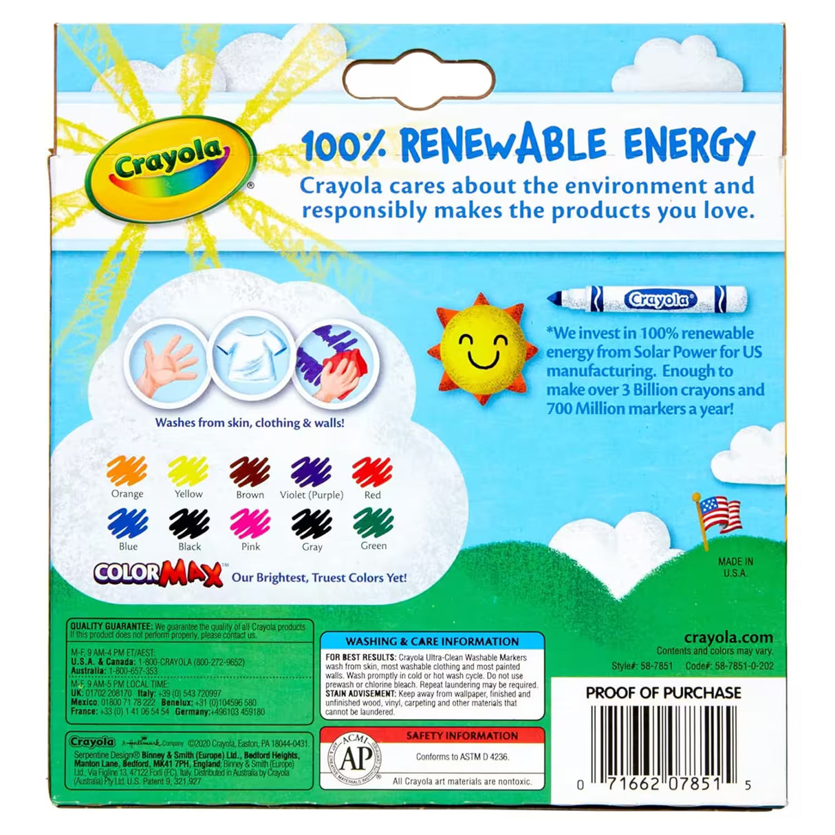 Crayola Ultra-Clean Washable Broad Line Markers - 10 Ct - 24 Pack