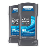 Dove Men+Care Clean Comfort Antiperspirant Stick 2.7 oz -  2 Pack