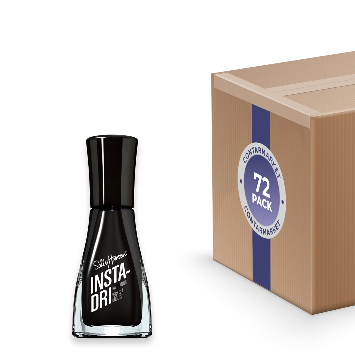 Sally Hansen Insta-Dri Nail Enamel Black to Black Glossy Opaque - 72 Pack