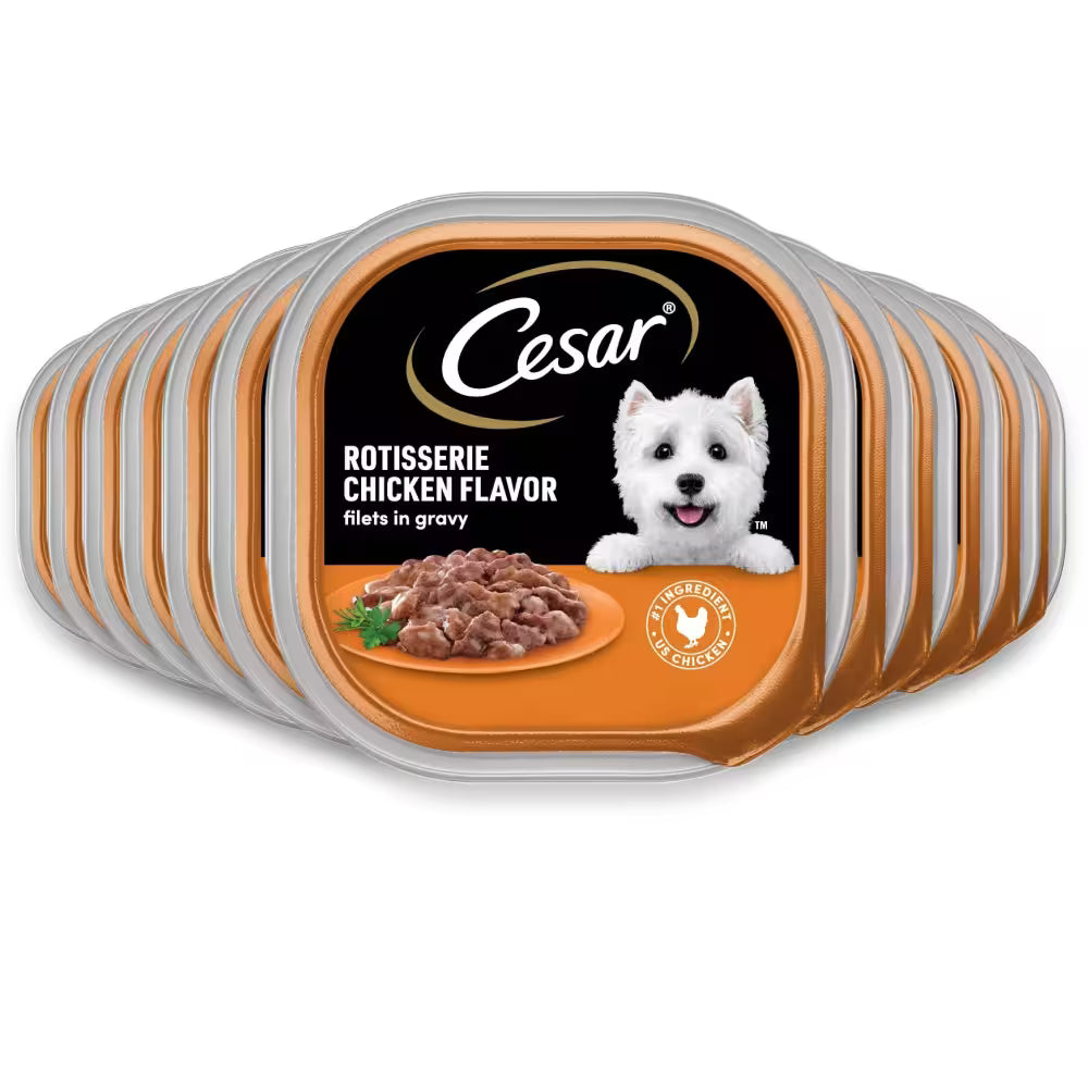 Cesar Gourmet Wet Dog Food Filet Mignon & Chicken Flavor – 3.5 oz – 24 Pack