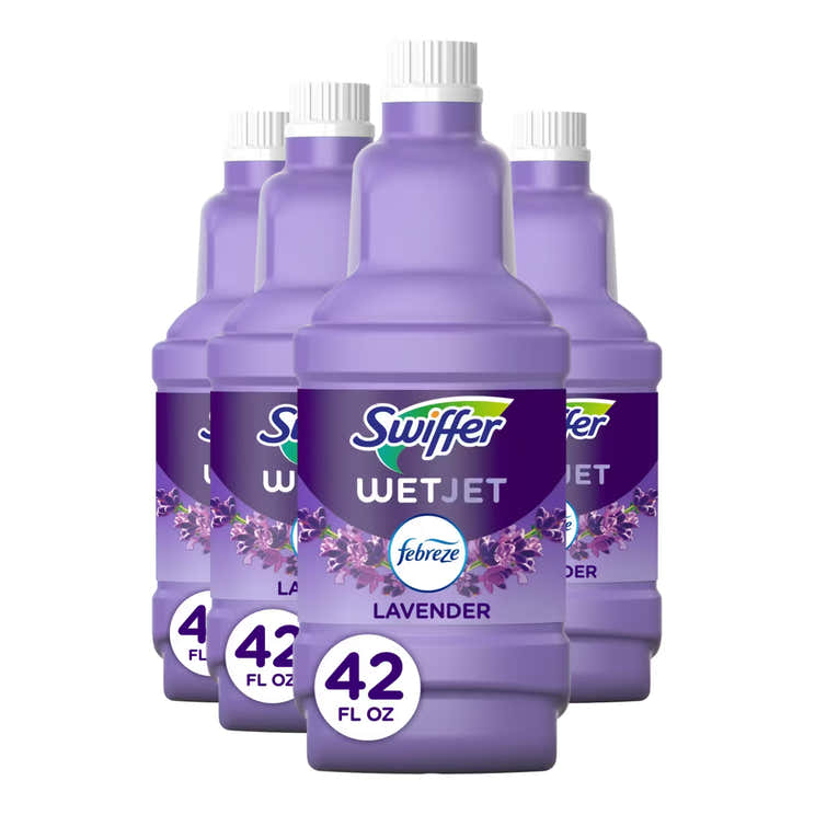 Swiffer WetJet Multi Surface Floor Cleaner Febreze Lavender Vanilla and Comfort - 42.2 oz - 4 Pack | Swiffer - Pre Order