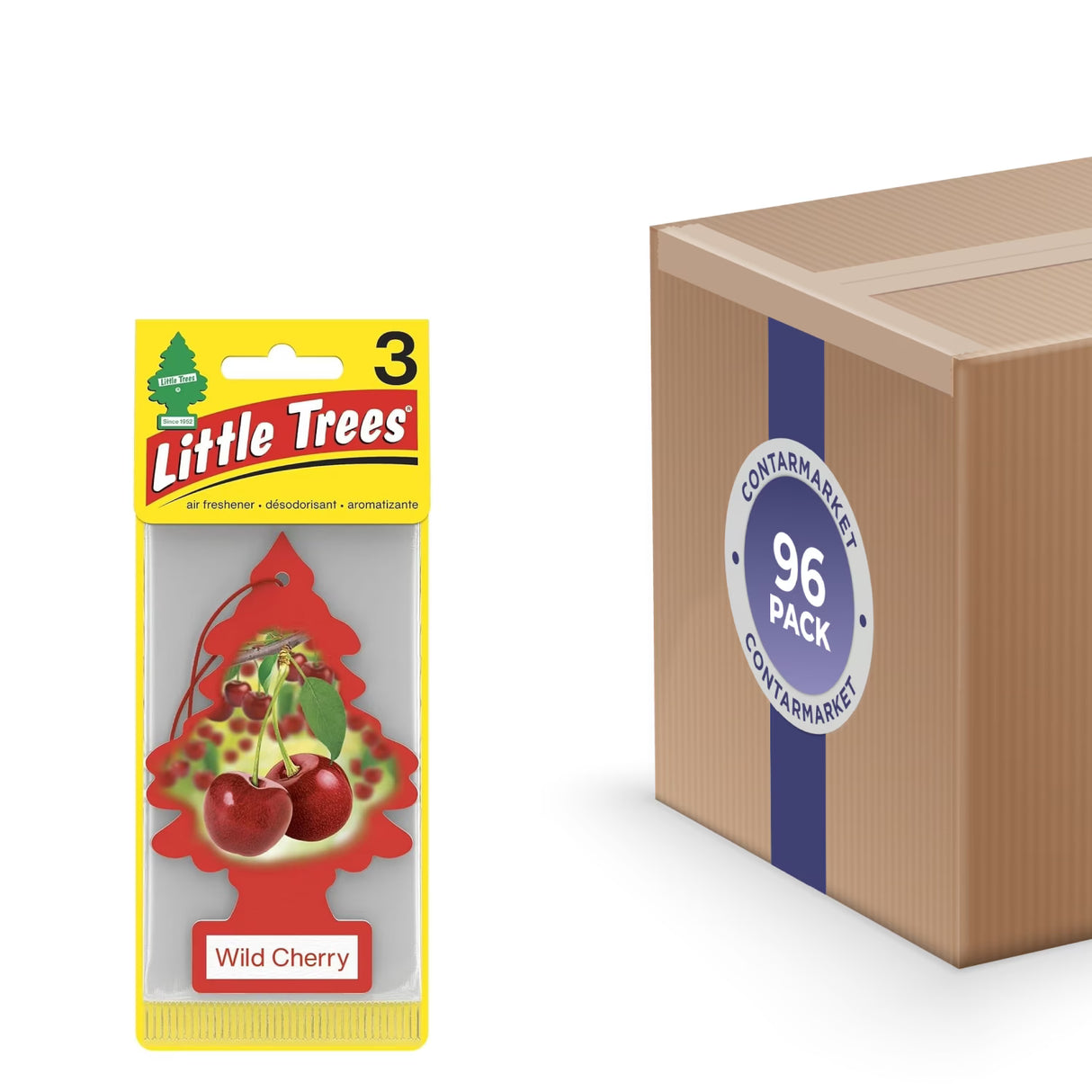 Little Trees Wild Cherry Car Air Freshener - 3 Ct - 96 Pack