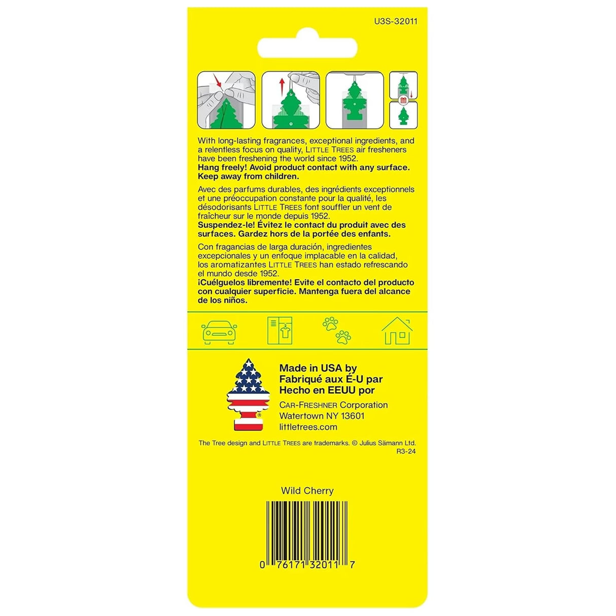 Little Trees Wild Cherry Car Air Freshener - 3 Ct - 96 Pack