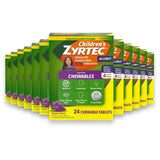 Zyrtec - Children's Dye Free Cetirizine 10mg Chewables, Grape - 24 Ct Each - 24 Pack