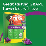 Zyrtec - Children's Dye Free Cetirizine 10mg Chewables, Grape - 24 Ct Each - 24 Pack