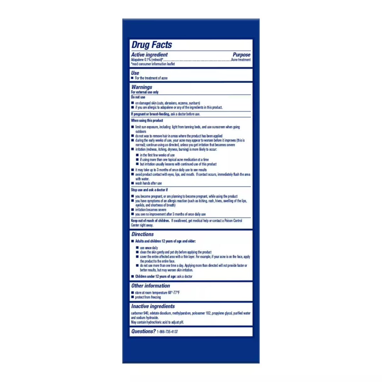 Differin Gel 0.1% Adapalene Acne Treatment – 0.5 oz - 12 Pack