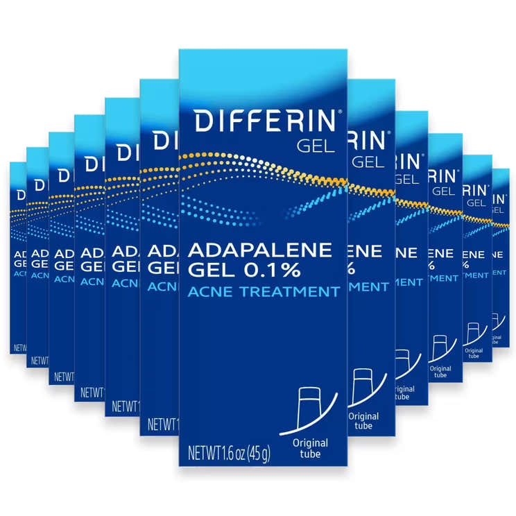 Differin Gel 0.1% Adapalene Acne Treatment – 1.6 oz - 12 Pack | Differin - Pre Order