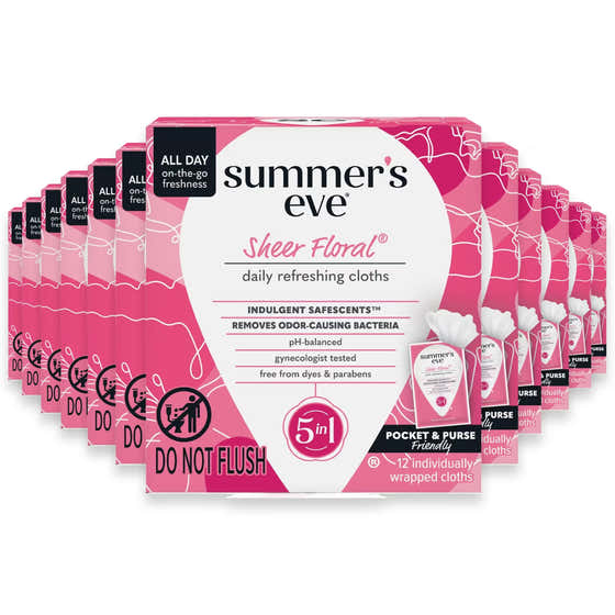 Summer’s Eve Sheer Floral Feminine Cleansing Cloths - 12 Ct - 12 Pack | Summers eve - Feminine Care