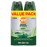 OFF! Deep Woods Dry Aerosol Insect Repellent, 4 oz - Twin Pack - 12 Pack