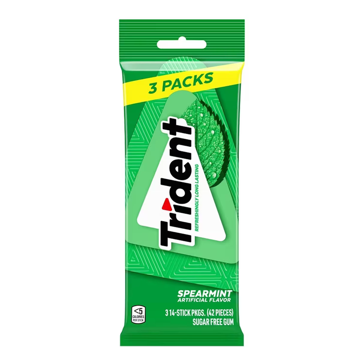 Trident Sugar Free Gum Spearmint Flavor – 42 Pieces  – 20 Pack